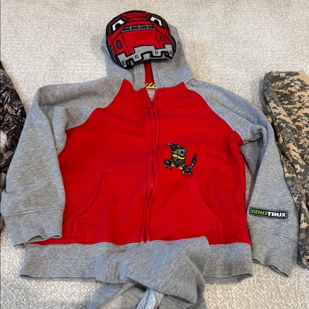 Lot Boys Zip Up Sweatshirt Long Sleeve Camo DinoTrex Minecraft